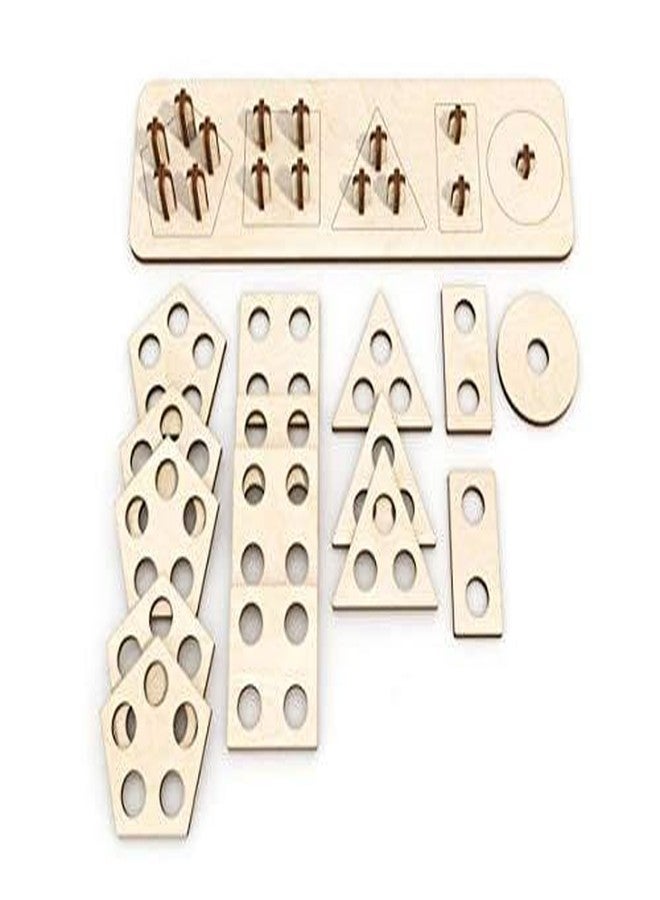 Tokyodo Wooden Intellectual Geometric Shape Matching Toy - Five Column Block Puzzle Educational & Learning Game for Kids - Image 4